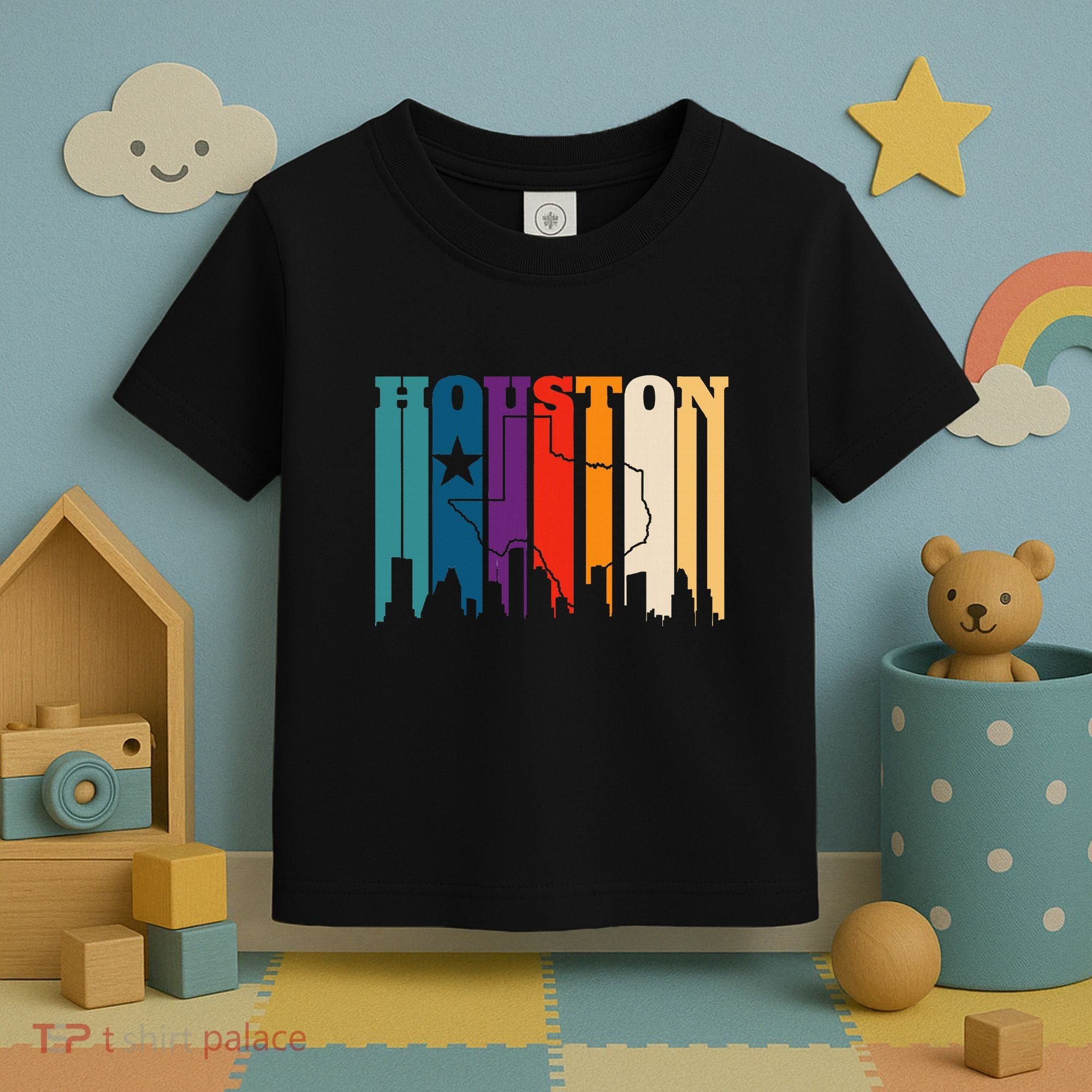 Houston Texas Map Skyline Gift Texas Home State Souvenir Toddler T-Shirt