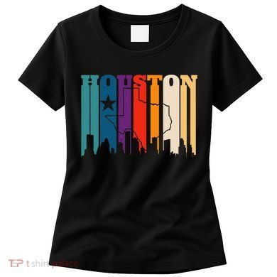 Houston Texas Map Skyline Gift Texas Home State Souvenir Women's T-Shirt
