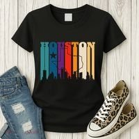 Houston Texas Map Skyline Gift Texas Home State Souvenir Women's T-Shirt thumb 3