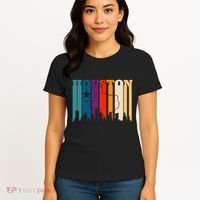 Houston Texas Map Skyline Gift Texas Home State Souvenir Women's T-Shirt thumb 4