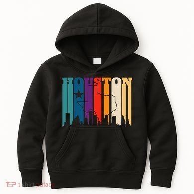 Houston Texas Map Skyline Gift Texas Home State Souvenir Kids Hoodie
