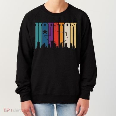Houston Texas Map Skyline Gift Texas Home State Souvenir Women's Sweatshirt