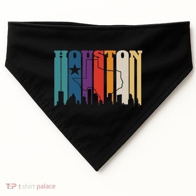 Houston Texas Map Skyline Gift Texas Home State Souvenir USA-Made Doggie Bandana