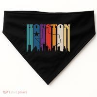 Houston Texas Map Skyline Gift Texas Home State Souvenir USA-Made Doggie Bandana thumb 0