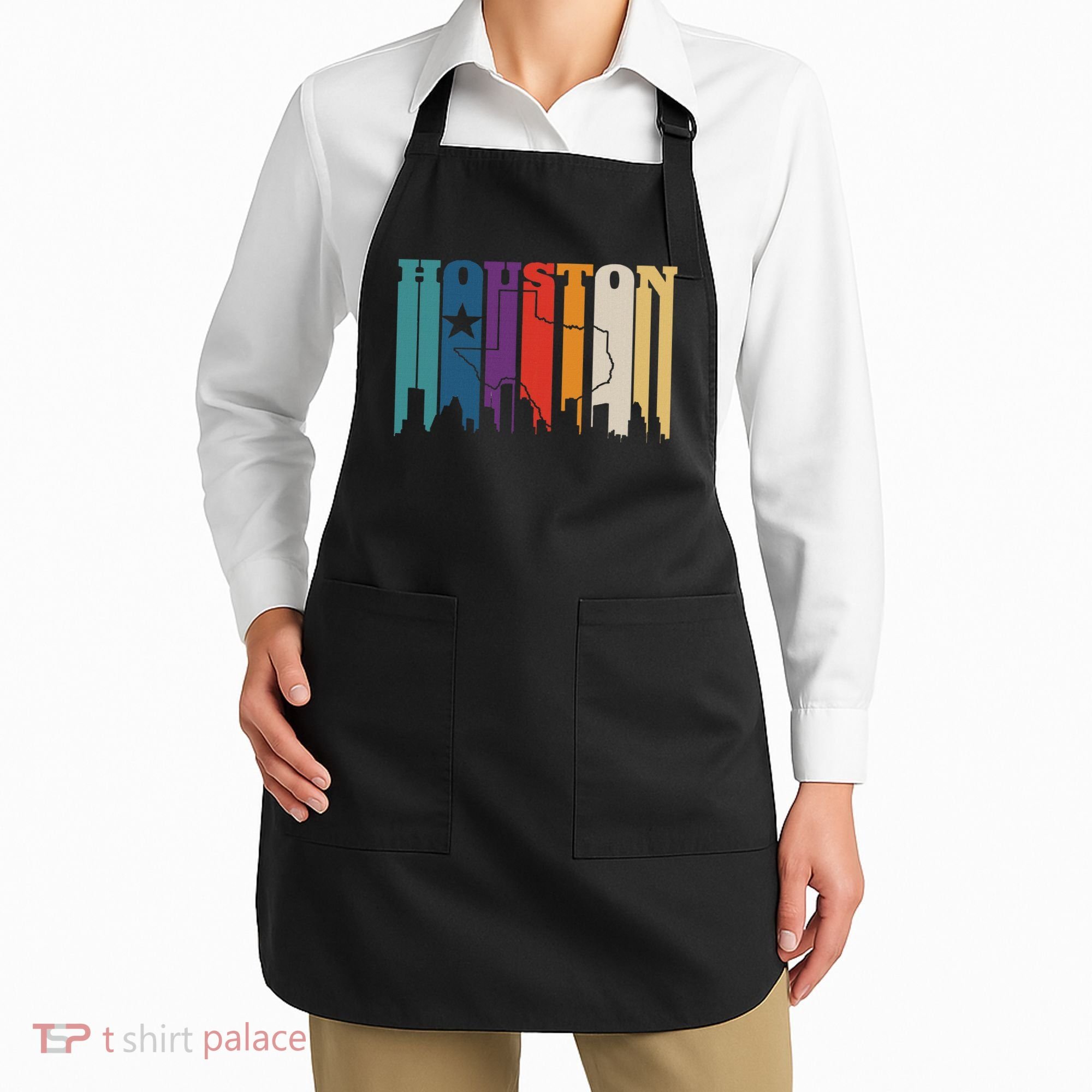 Houston Texas Map Skyline Gift Texas Home State Souvenir Apron