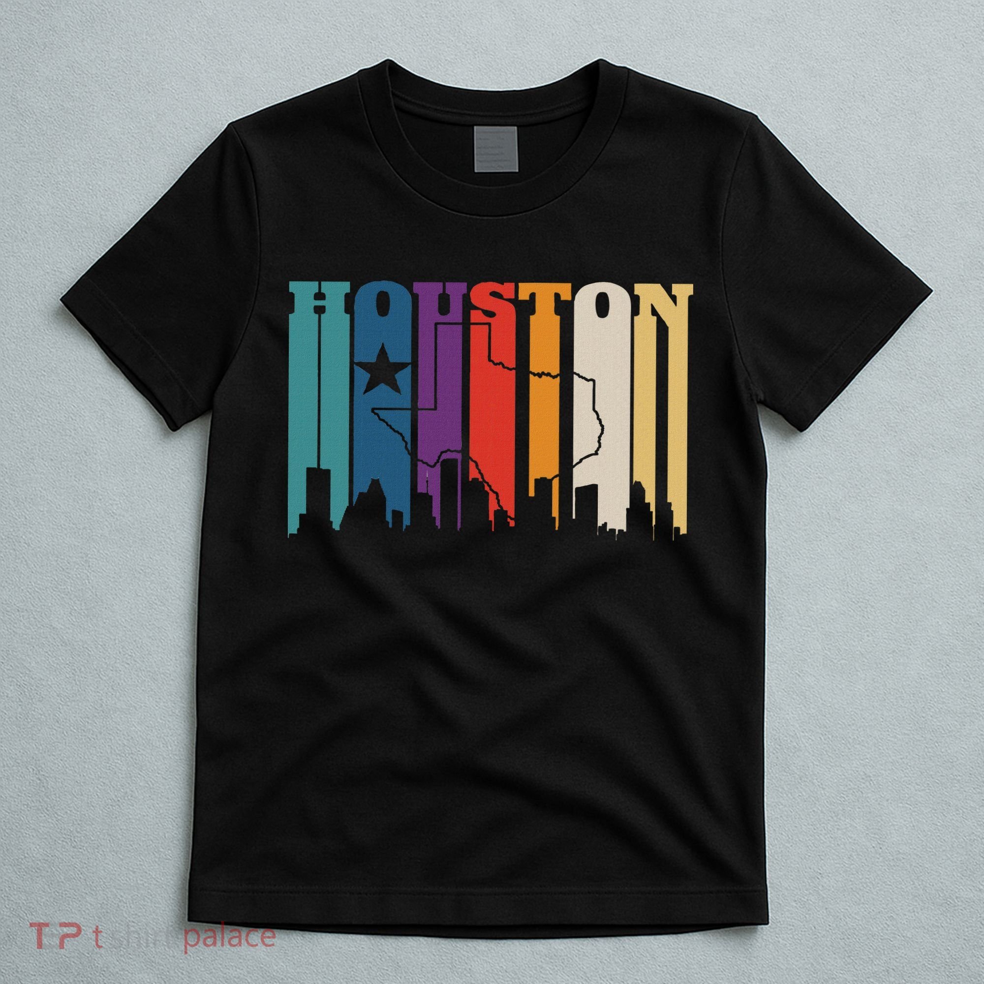 Houston Texas Map Skyline Gift Texas Home State Souvenir T-Shirt