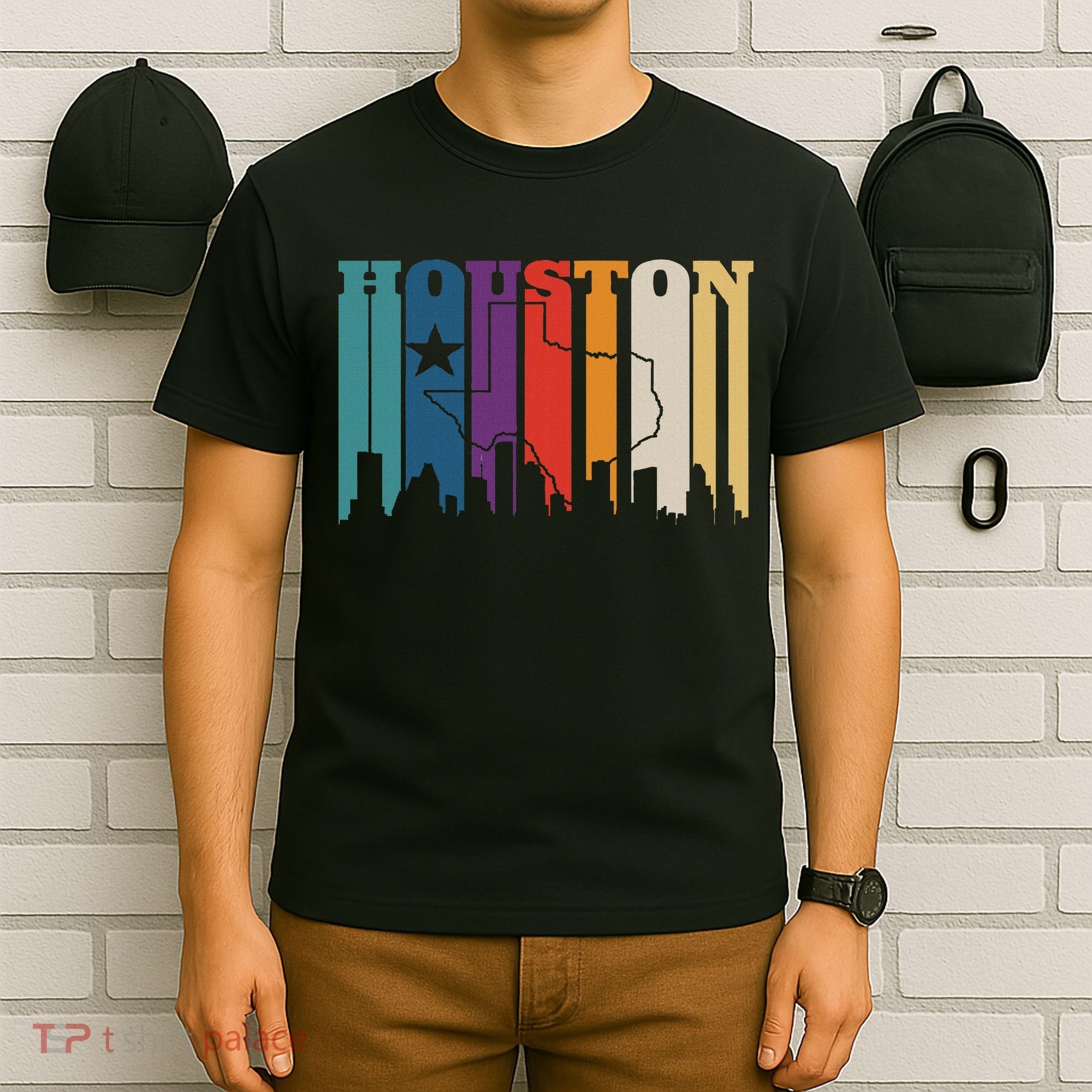 Houston Texas Map Skyline Gift Texas Home State Souvenir T-Shirt