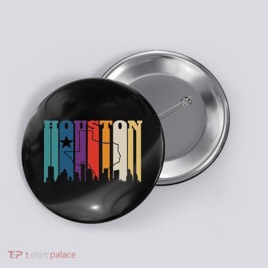 Houston Texas Map Skyline Gift Texas Home State Souvenir Button