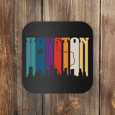 Houston Texas Map Skyline Gift Texas Home State Souvenir Coaster