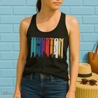 Houston Texas Map Skyline Gift Texas Home State Souvenir Women's Tank Top thumb 2