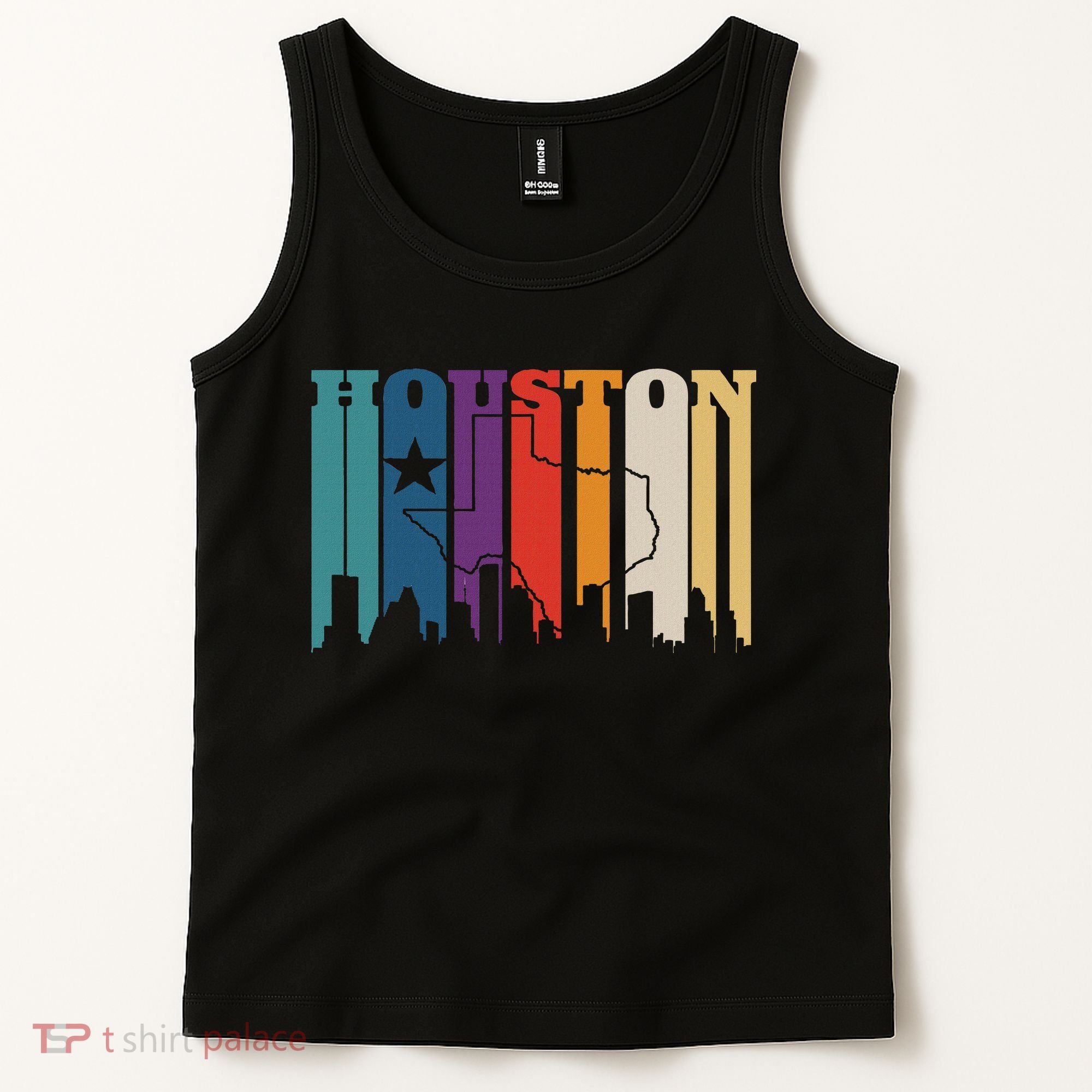 Houston Texas Map Skyline Gift Texas Home State Souvenir Tank Top