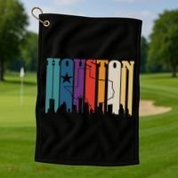 Houston Texas Map Skyline Gift Texas Home State Souvenir Golf Towel thumb 1