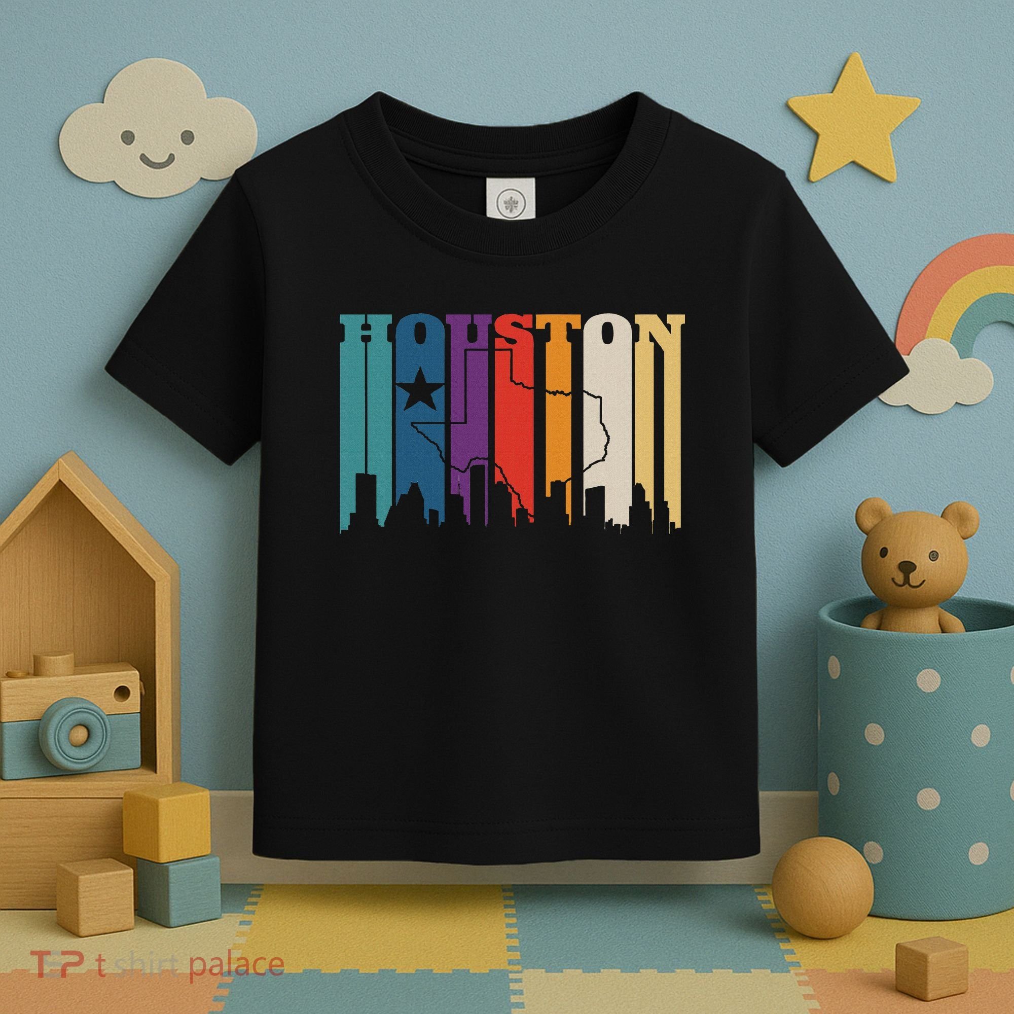 Houston Texas Map Skyline Gift Texas Home State Souvenir Toddler T-Shirt