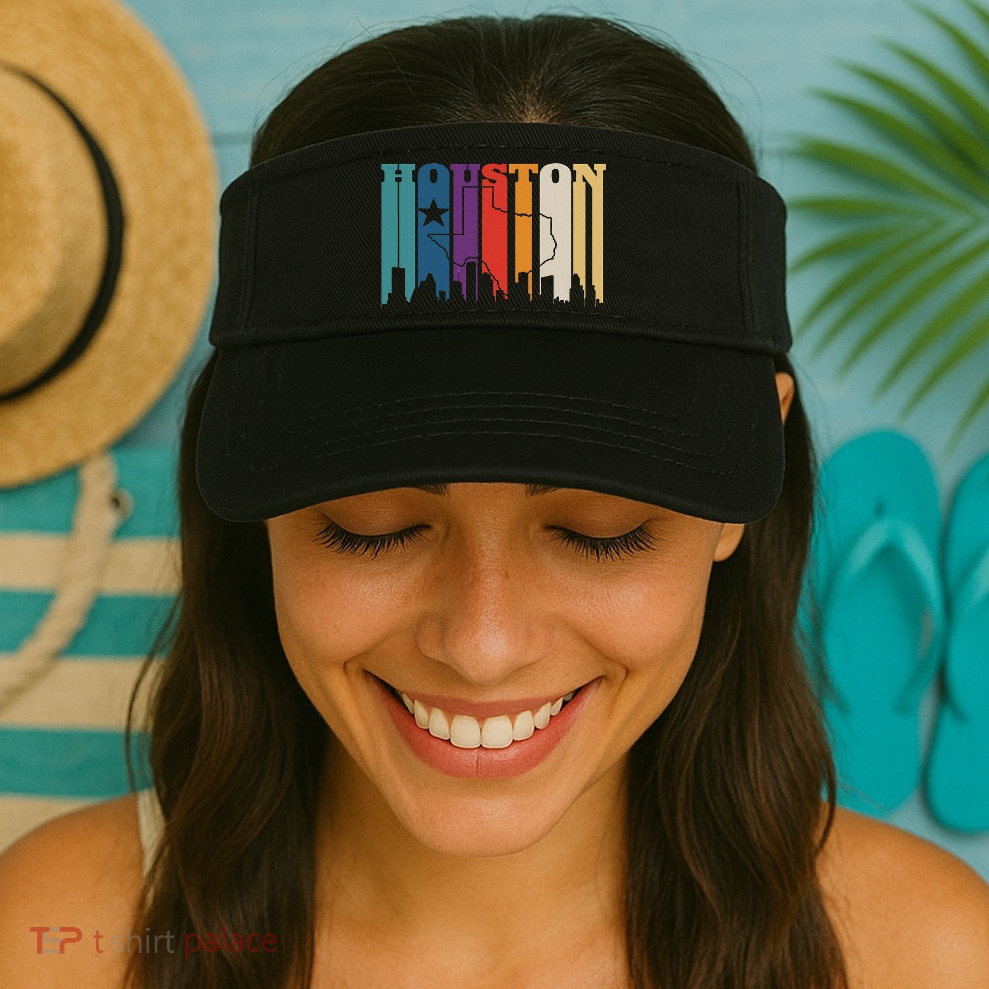 Houston Texas Map Skyline Gift Texas Home State Souvenir Visor