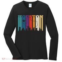 Houston Texas Map Skyline Gift Texas Home State Souvenir Women's Long Sleeve Shirt thumb 0