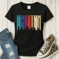 Houston Texas Map Skyline Gift Texas Home State Souvenir Women's T-Shirt thumb 3