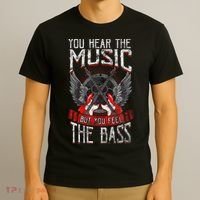 Hear The Music Feel The Bass Player Bassist Guitarist Gift T-Shirt thumb 3