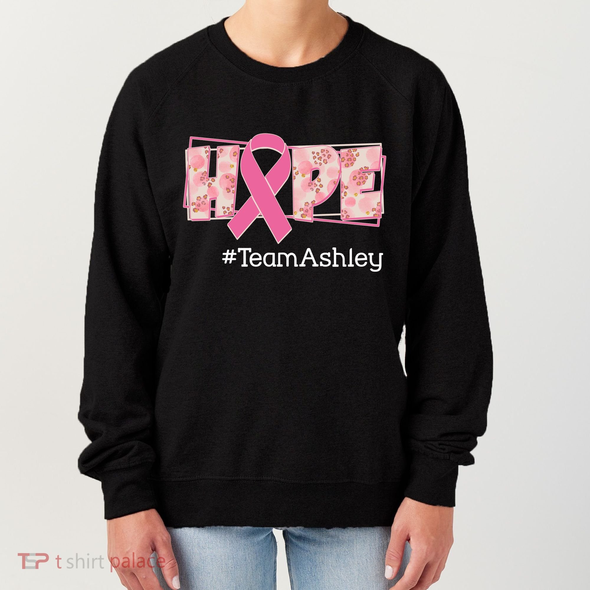 Hope Team Name Custom Breast Cancer Awareness Women's Sweatshirt