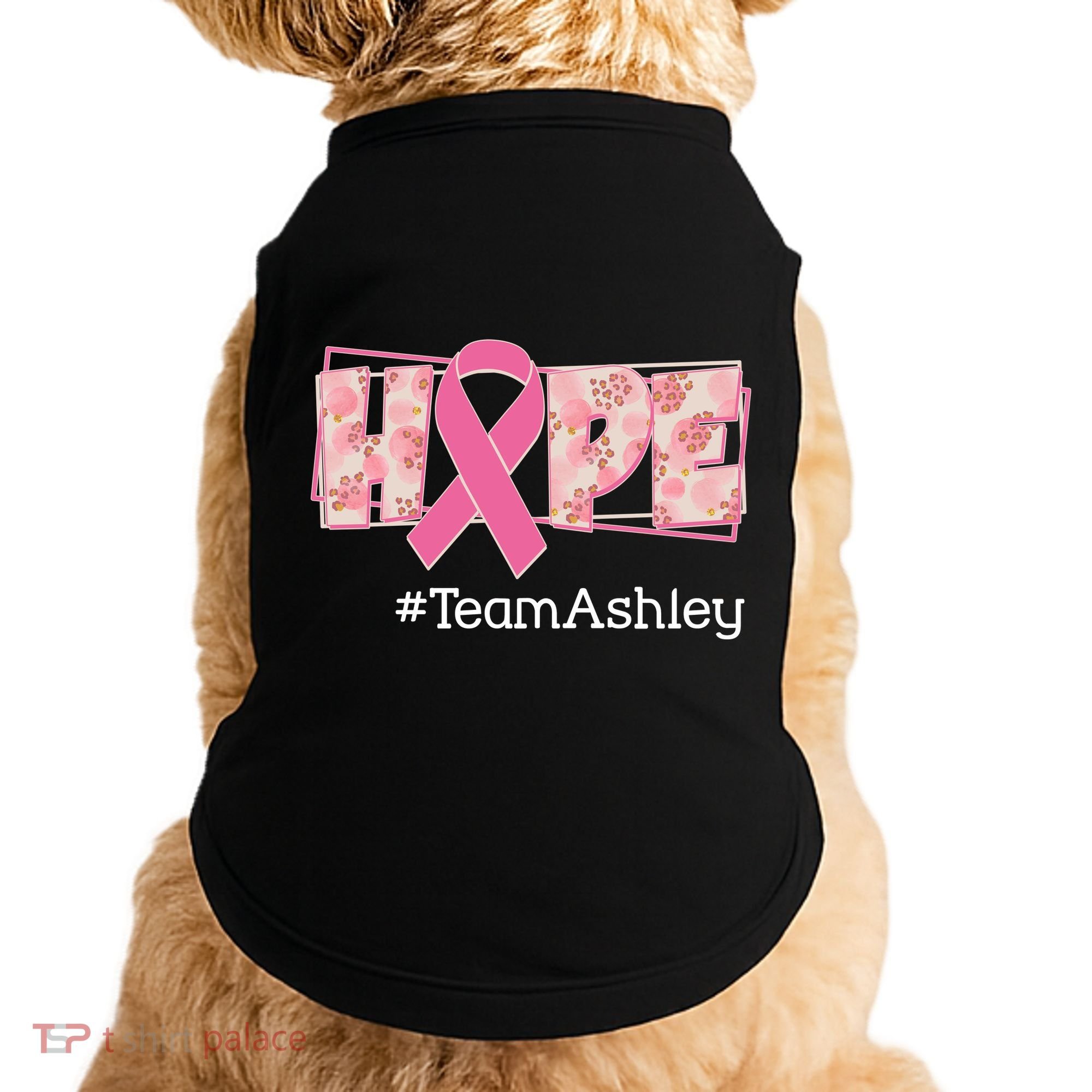 Hope Team Name Custom Breast Cancer Awareness Doggie Tank