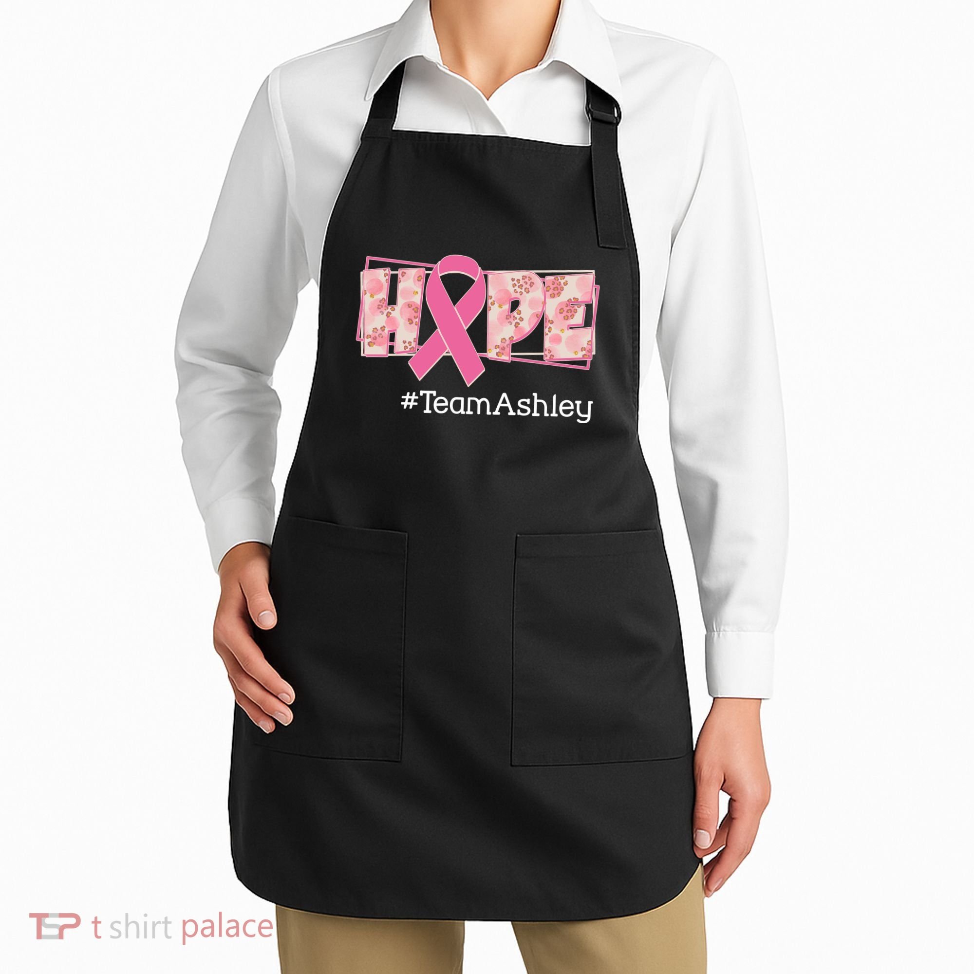 Hope Team Name Custom Breast Cancer Awareness Apron