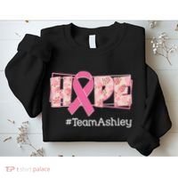 Hope Team Name Custom Breast Cancer Awareness Sweatshirt thumb 2
