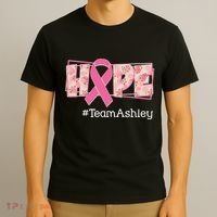 Hope Team Name Custom Breast Cancer Awareness T-Shirt thumb 3