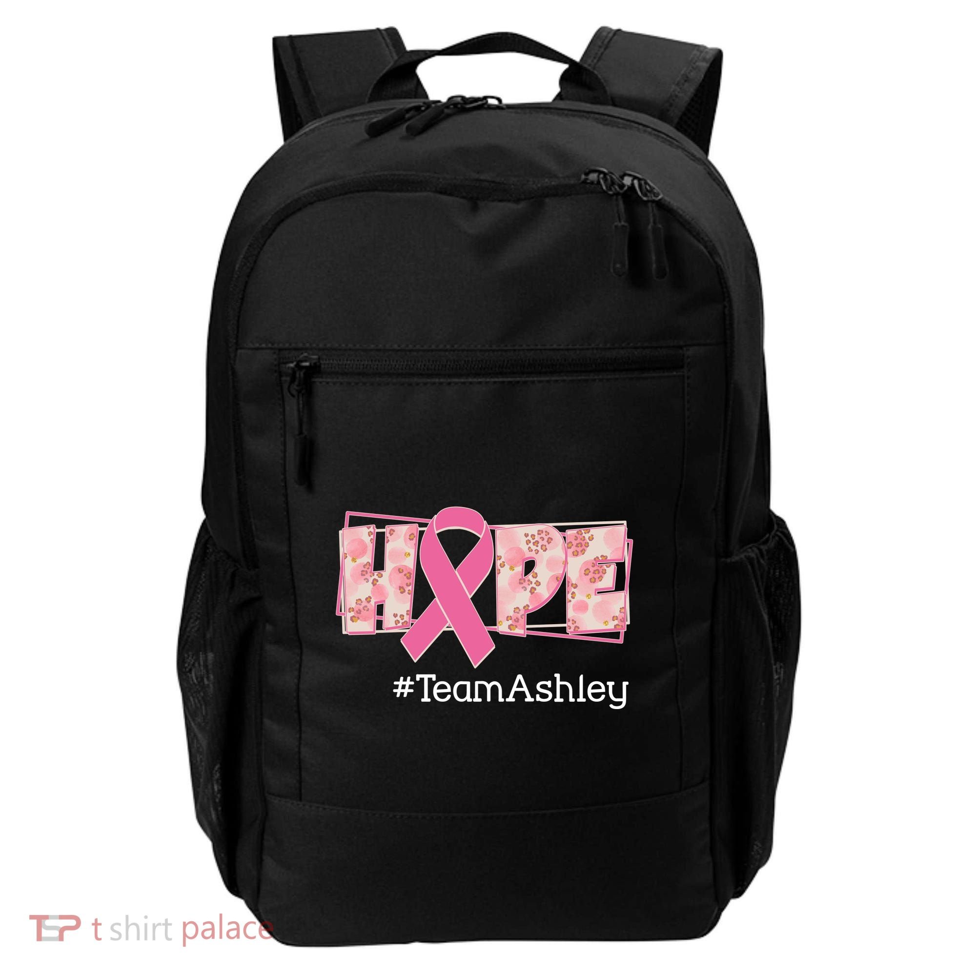 Hope Team Name Custom Breast Cancer Awareness Backpack