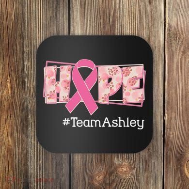 Hope Team Name Custom Breast Cancer Awareness Coaster