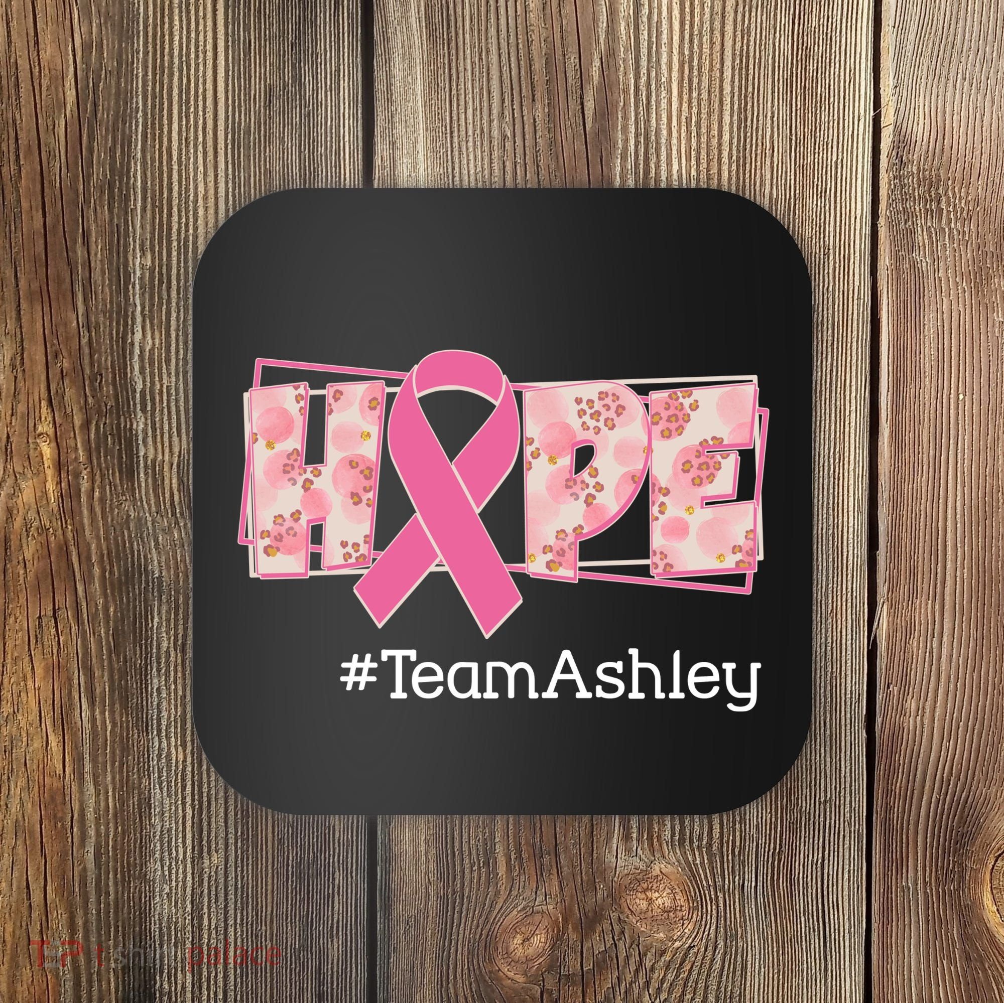 Hope Team Name Custom Breast Cancer Awareness Coaster