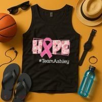 Hope Team Name Custom Breast Cancer Awareness Tank Top thumb 4
