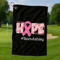 Hope Team Name Custom Breast Cancer Awareness Golf Towel thumb 1