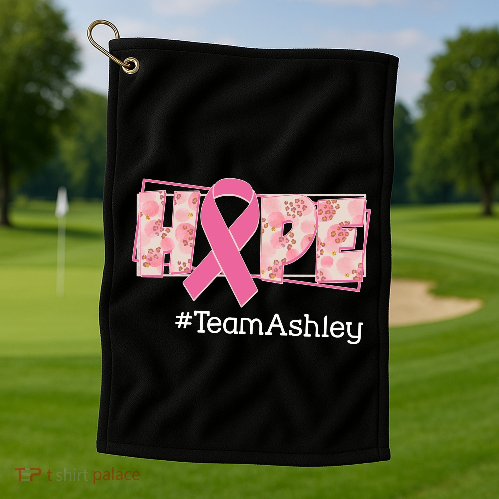 Hope Team Name Custom Breast Cancer Awareness Golf Towel