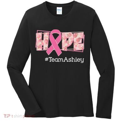 Hope Team Name Custom Breast Cancer Awareness Women's Long Sleeve Shirt