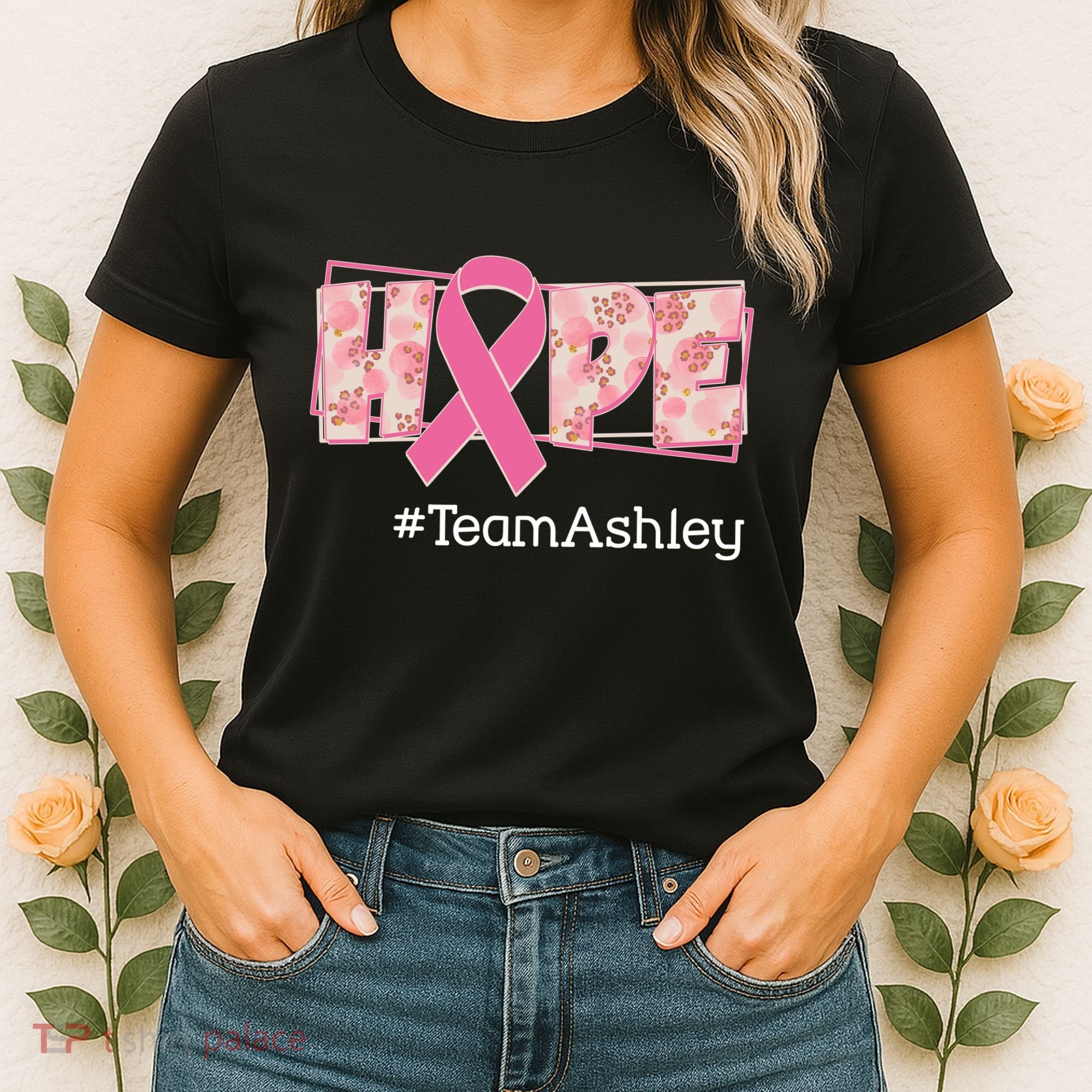 Hope Team Name Custom Breast Cancer Awareness Women's T-Shirt