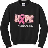 Hope Team Name Custom Breast Cancer Awareness Kids Sweatshirt thumb 0