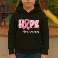 Hope Team Name Custom Breast Cancer Awareness Kids Hoodie thumb 3
