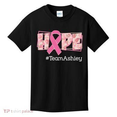 Hope Team Name Custom Breast Cancer Awareness Kids T-Shirt