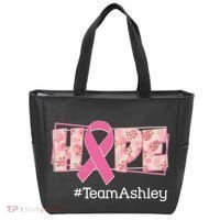 Hope Team Name Custom Breast Cancer Awareness Tote Bag thumb 0