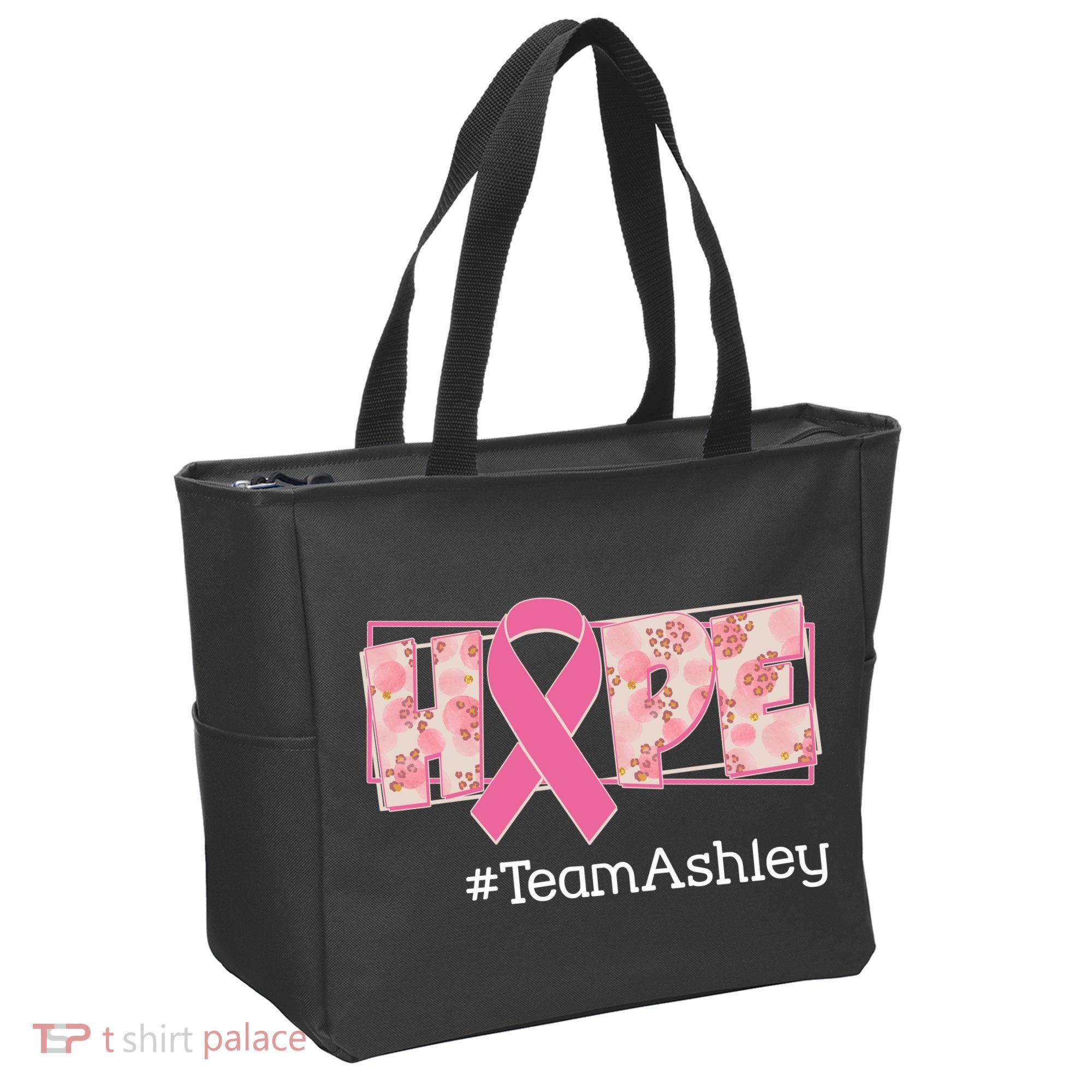 Hope Team Name Custom Breast Cancer Awareness Tote Bag