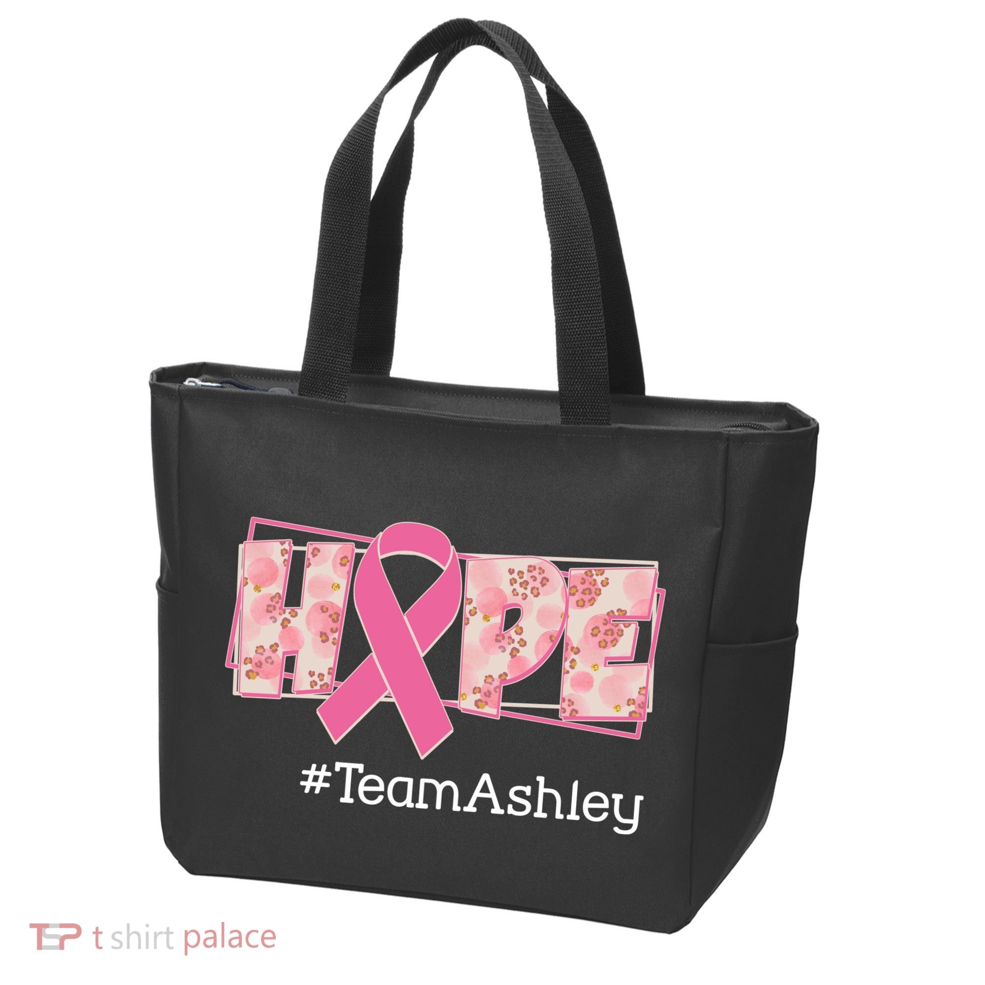 Hope Team Name Custom Breast Cancer Awareness Tote Bag