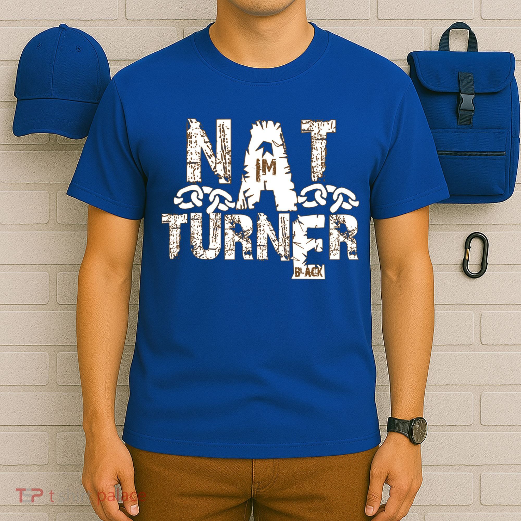 Historically Tee Nat Turner Cute Gift Blue Small T-Shirt