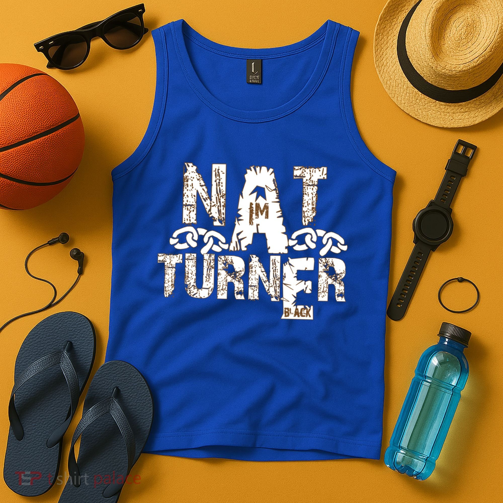Historically Tee Nat Turner Cute Gift Blue Small Tank Top