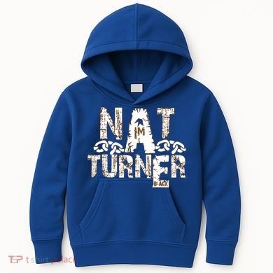 Historically Tee Nat Turner Cute Gift Blue Small Kids Hoodie