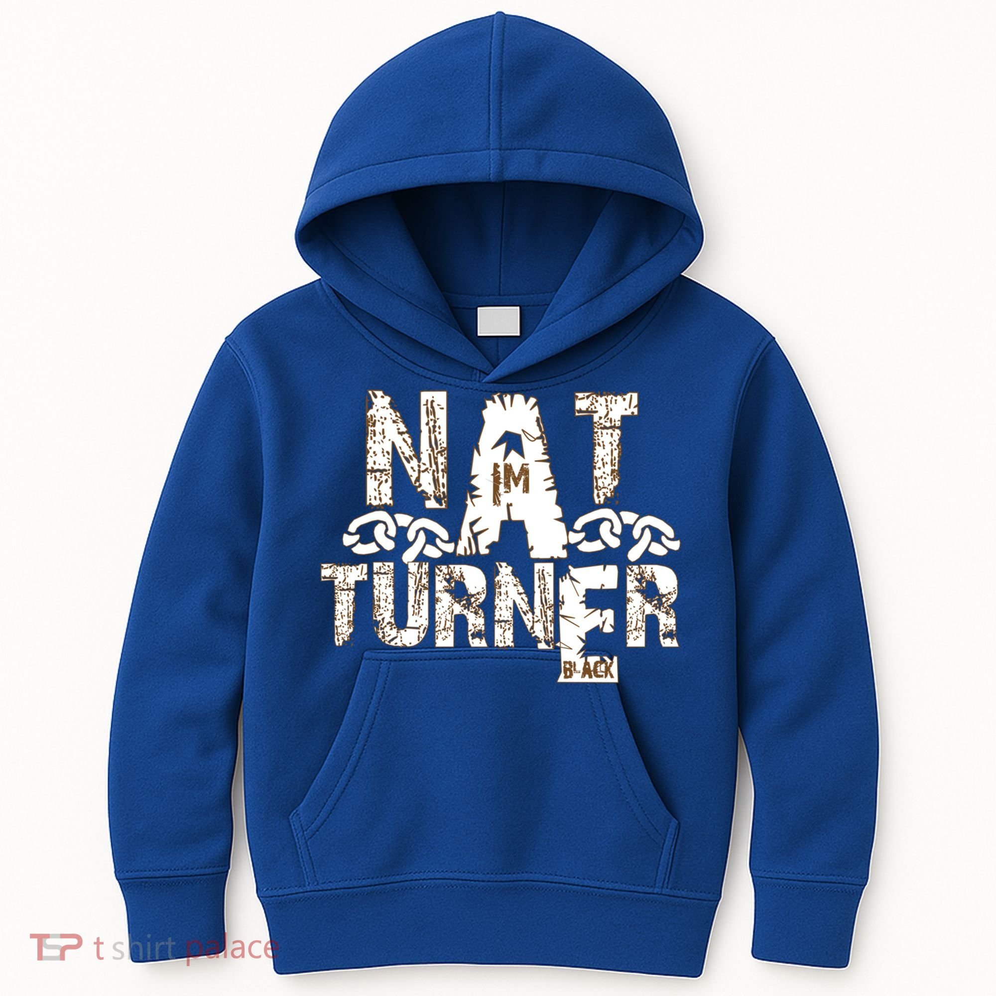 Historically Tee Nat Turner Cute Gift Blue Small Kids Hoodie