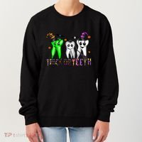 Halloween Trick Or Teeth Dentist Teeth Witch Dental Life Gift Women's Sweatshirt thumb 0