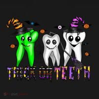 Halloween Trick Or Teeth Dentist Teeth Witch Dental Life Gift Pajama Set thumb 2