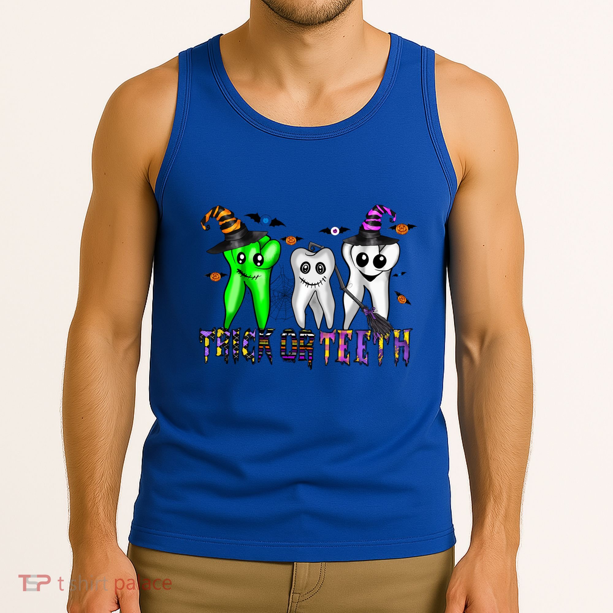 Halloween Trick Or Teeth Dentist Teeth Witch Dental Life Gift Tank Top