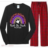 Halloween Trick Or Teach #Teacher Life Long Sleeve Pajama Set thumb 0