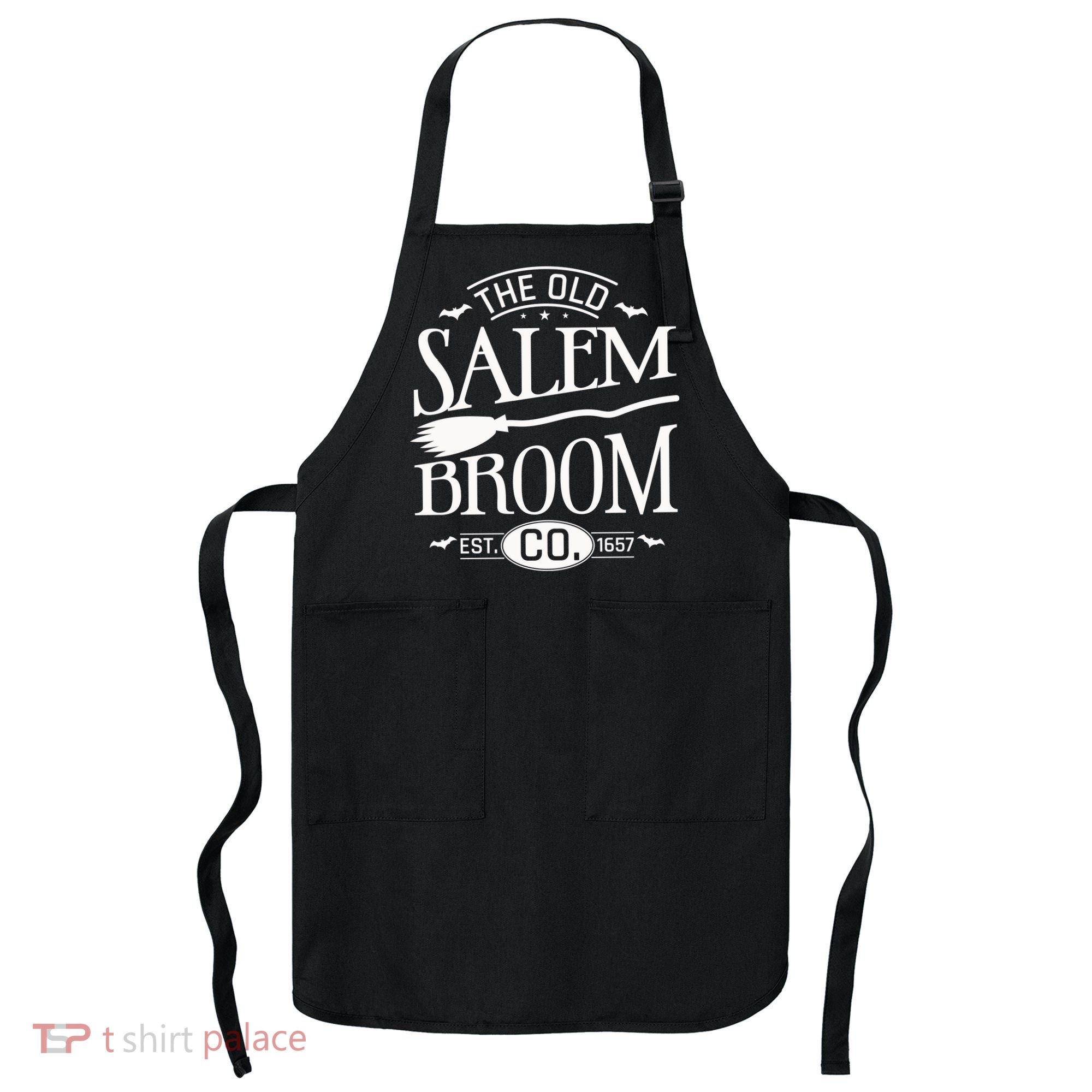 Halloween The Old Salem Broom Halloween Day Apron
