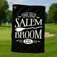 Halloween The Old Salem Broom Halloween Day Golf Towel thumb 1